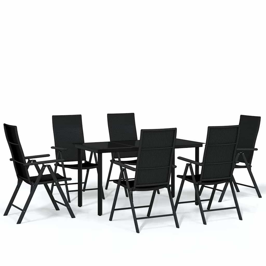 Garden Dining Set Black