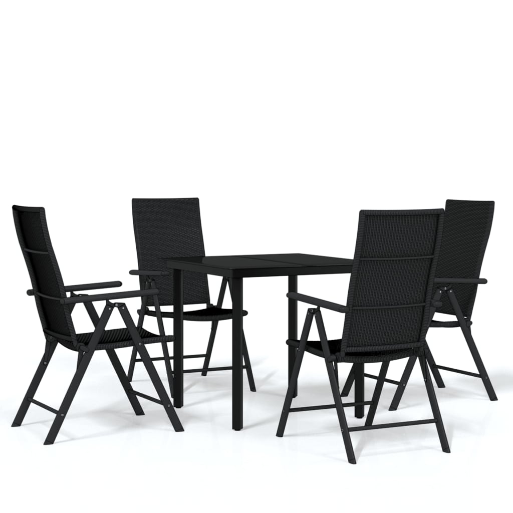 Garden Dining Set Black