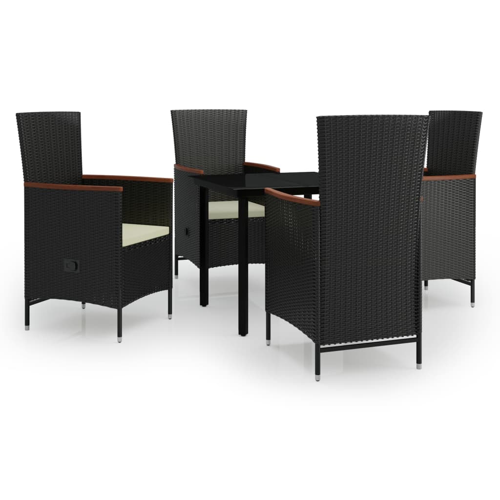 Garden Dining Set Black