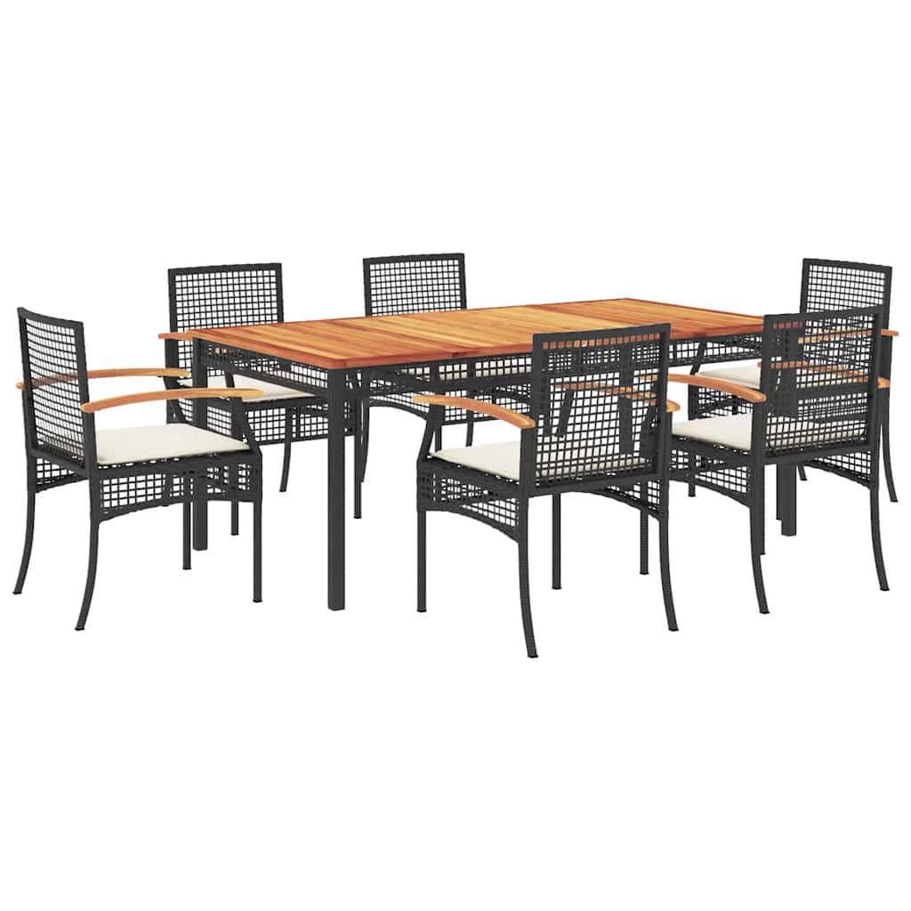 Garden Dining Set Black