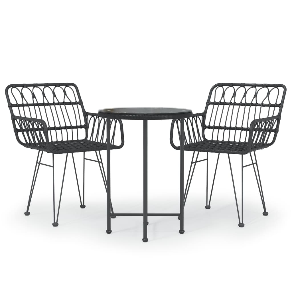 Garden Dining Set Black