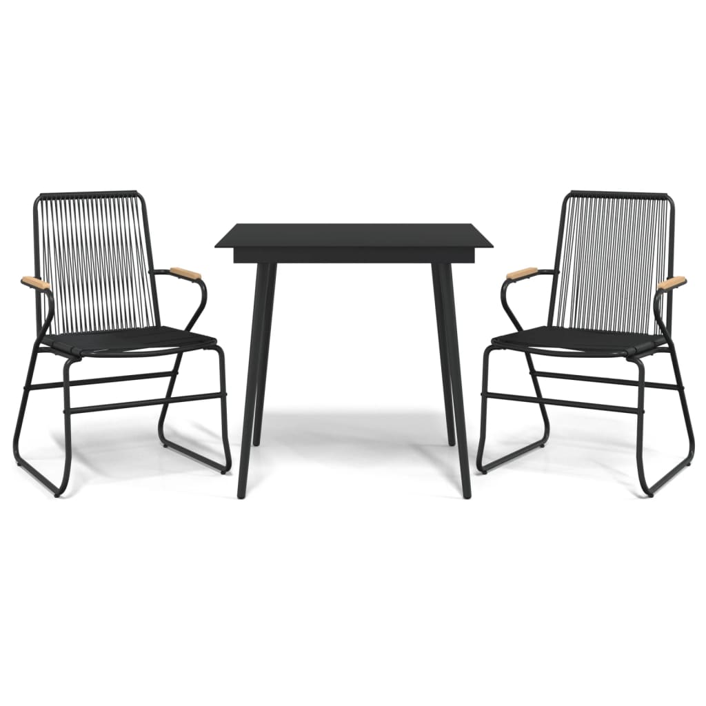 Garden Dining Set Black