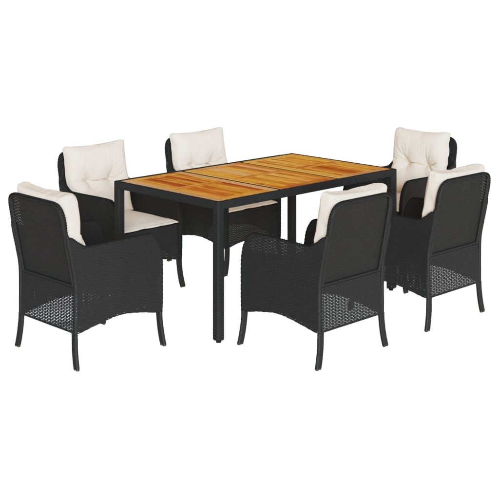 Garden Dining Set Black