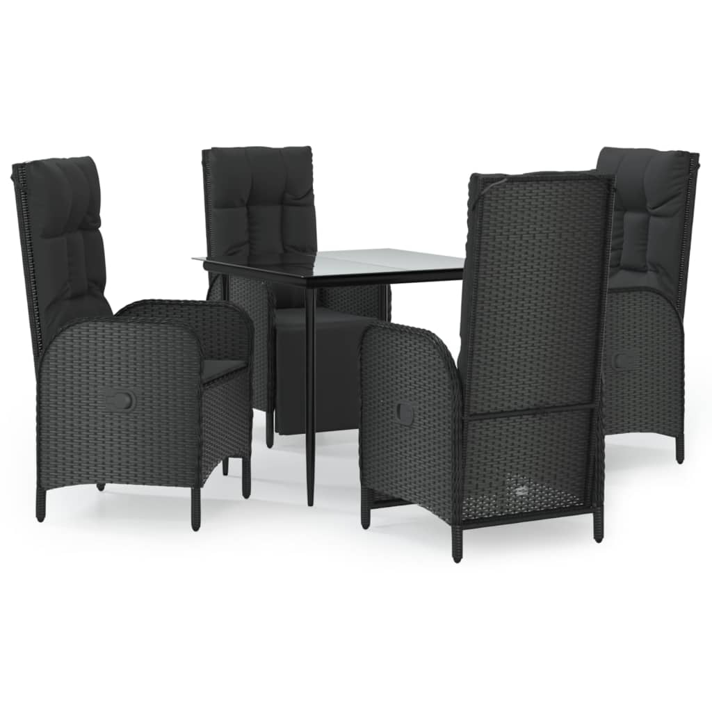 Garden Dining Set Black