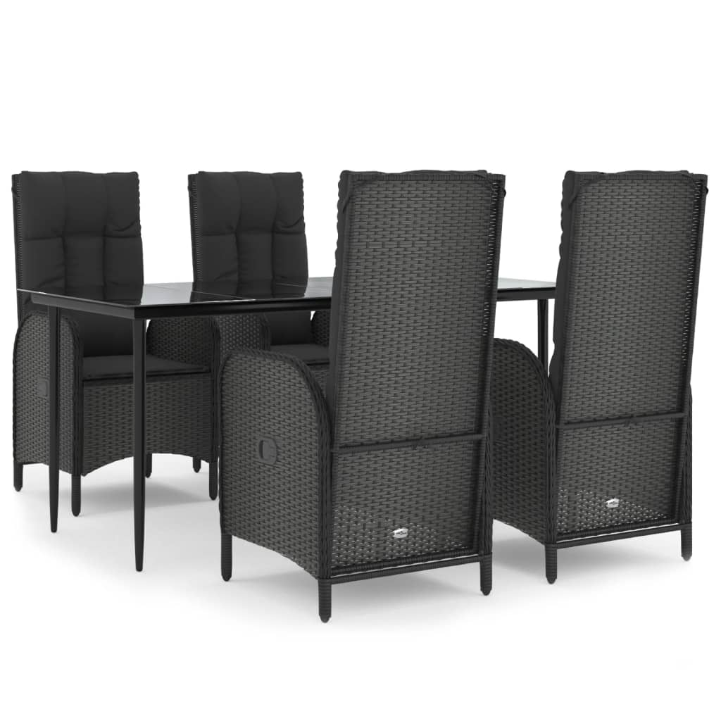 Garden Dining Set Black