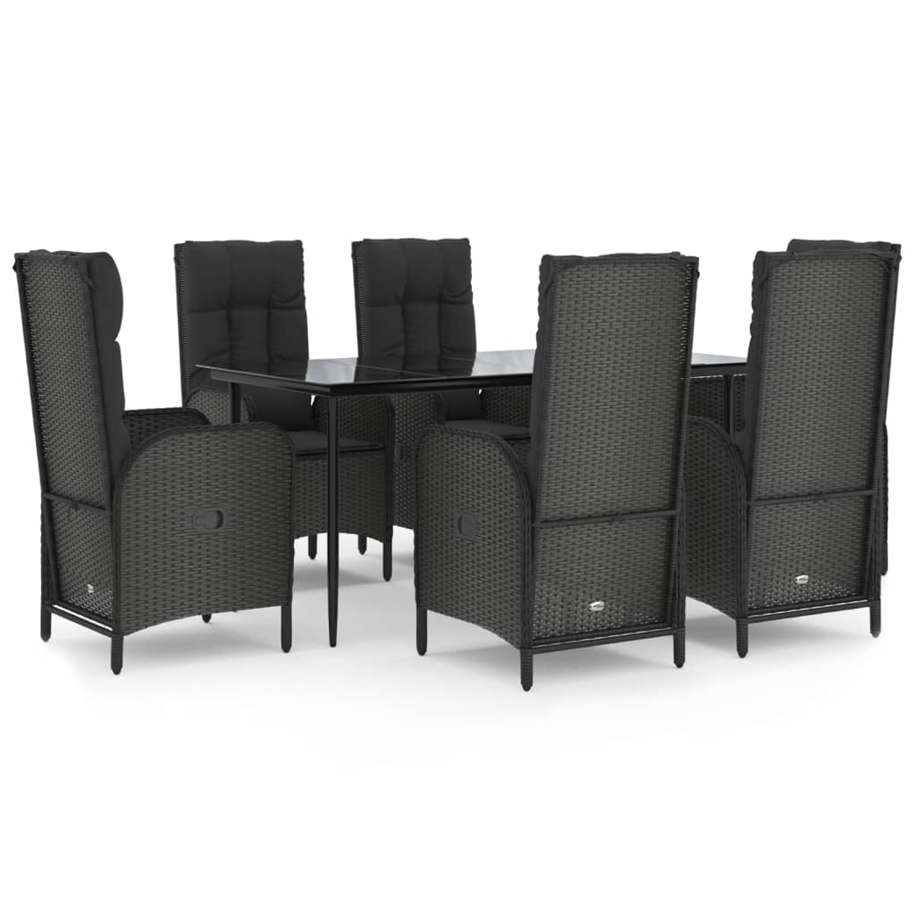 Garden Dining Set Black