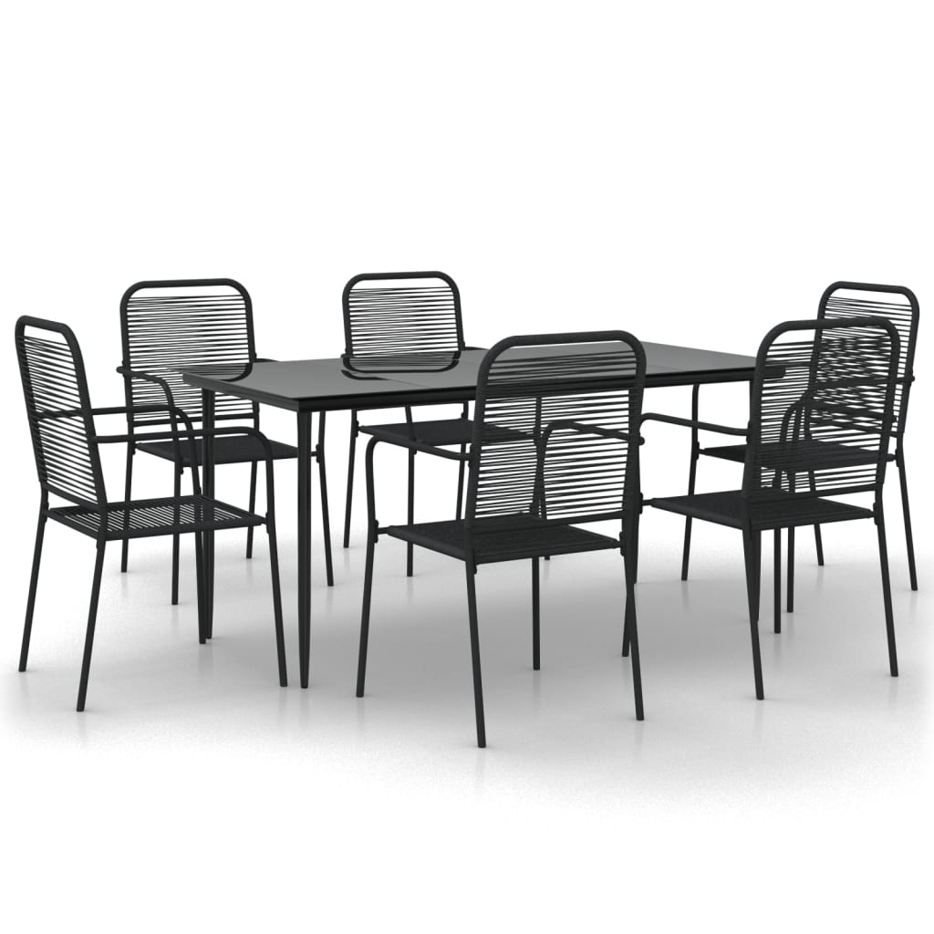 Garden Dining Set Black