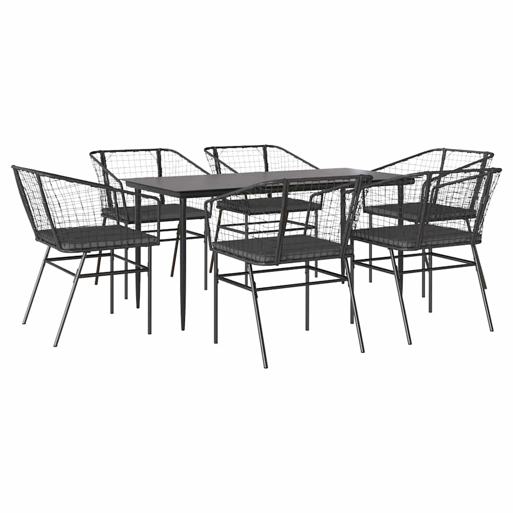 Garden Dining Set Black