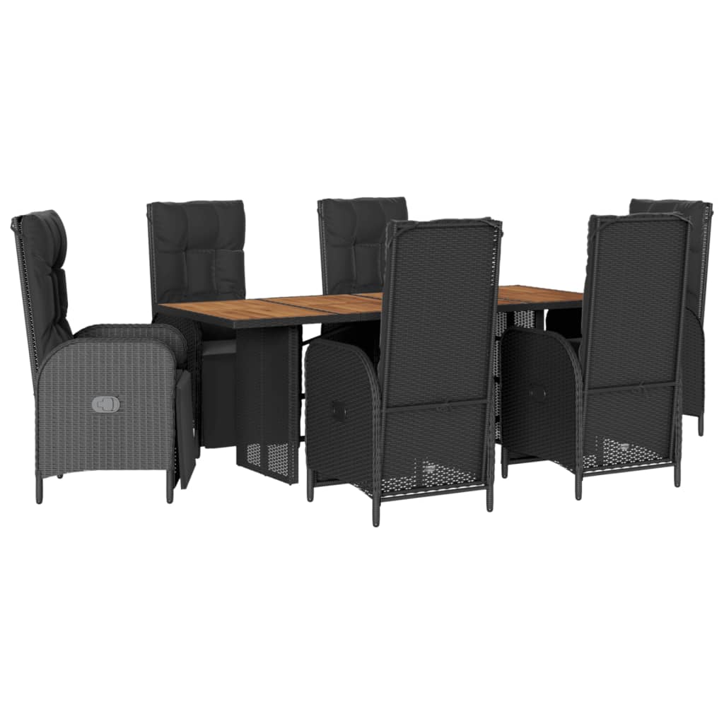 Garden Dining Set Black