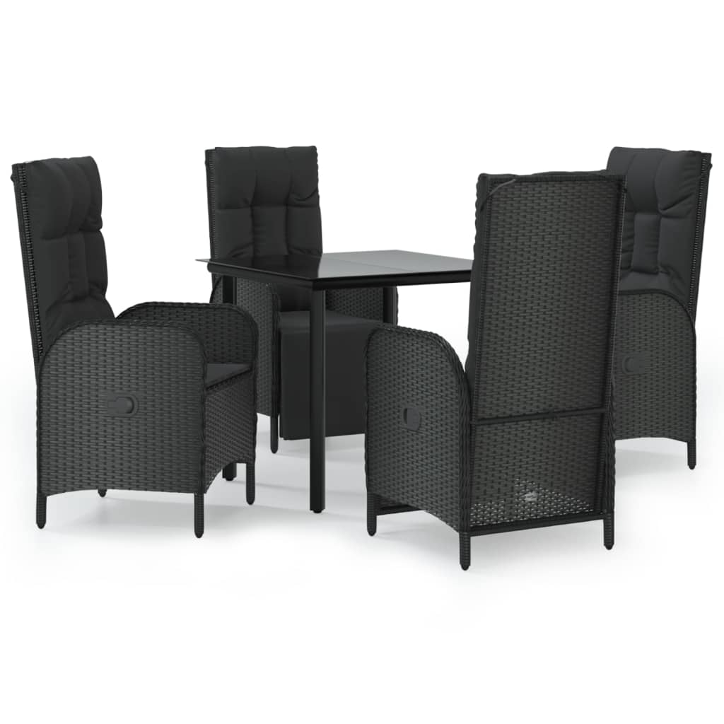 Garden Dining Set Black