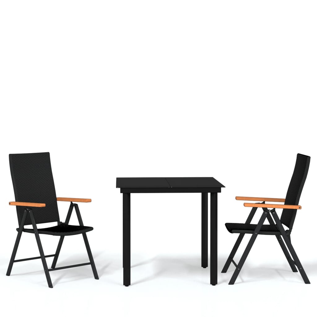 Garden Dining Set Black