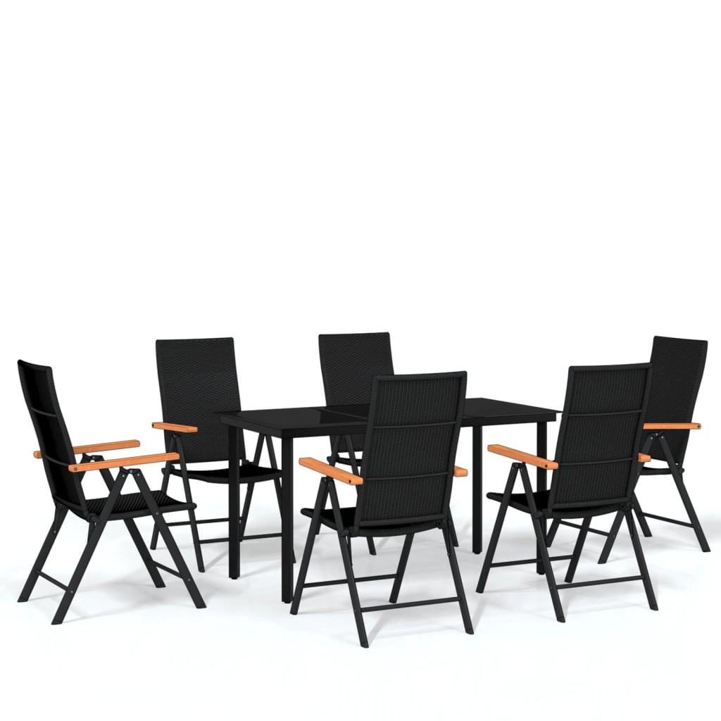 Garden Dining Set Black