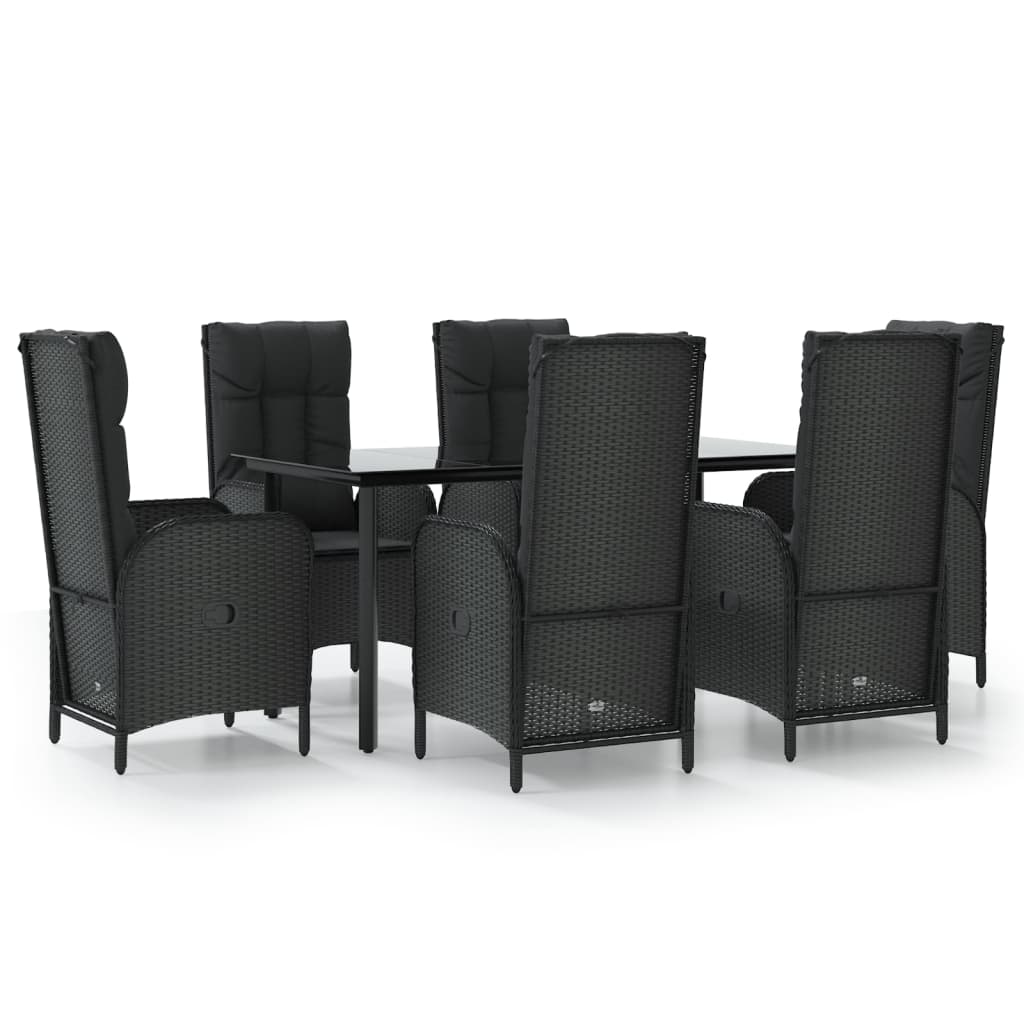 Garden Dining Set Black