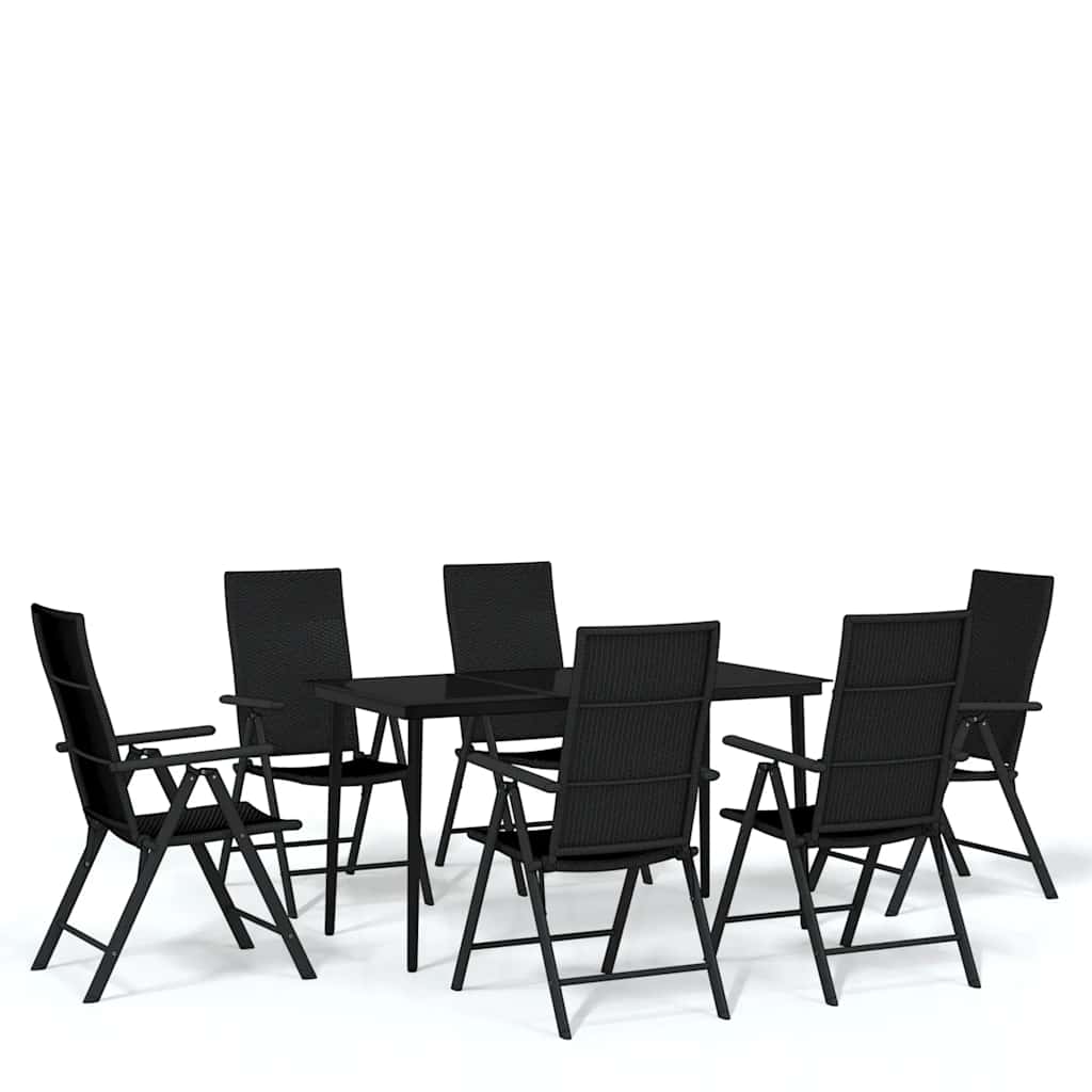 Garden Dining Set Black