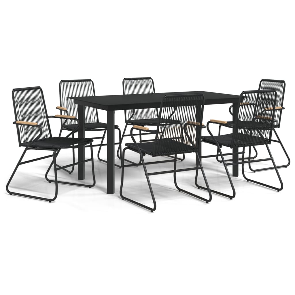 Garden Dining Set Black