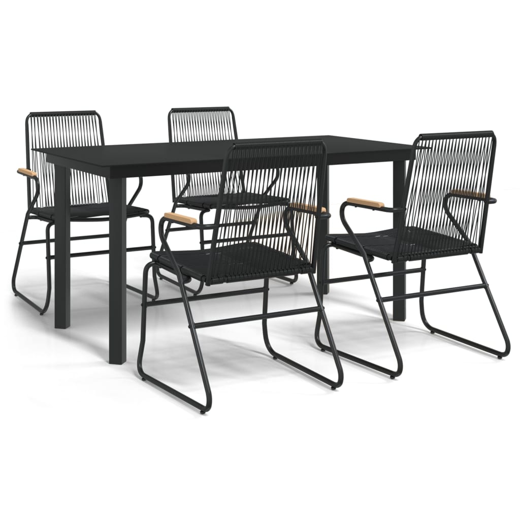 Garden Dining Set Black