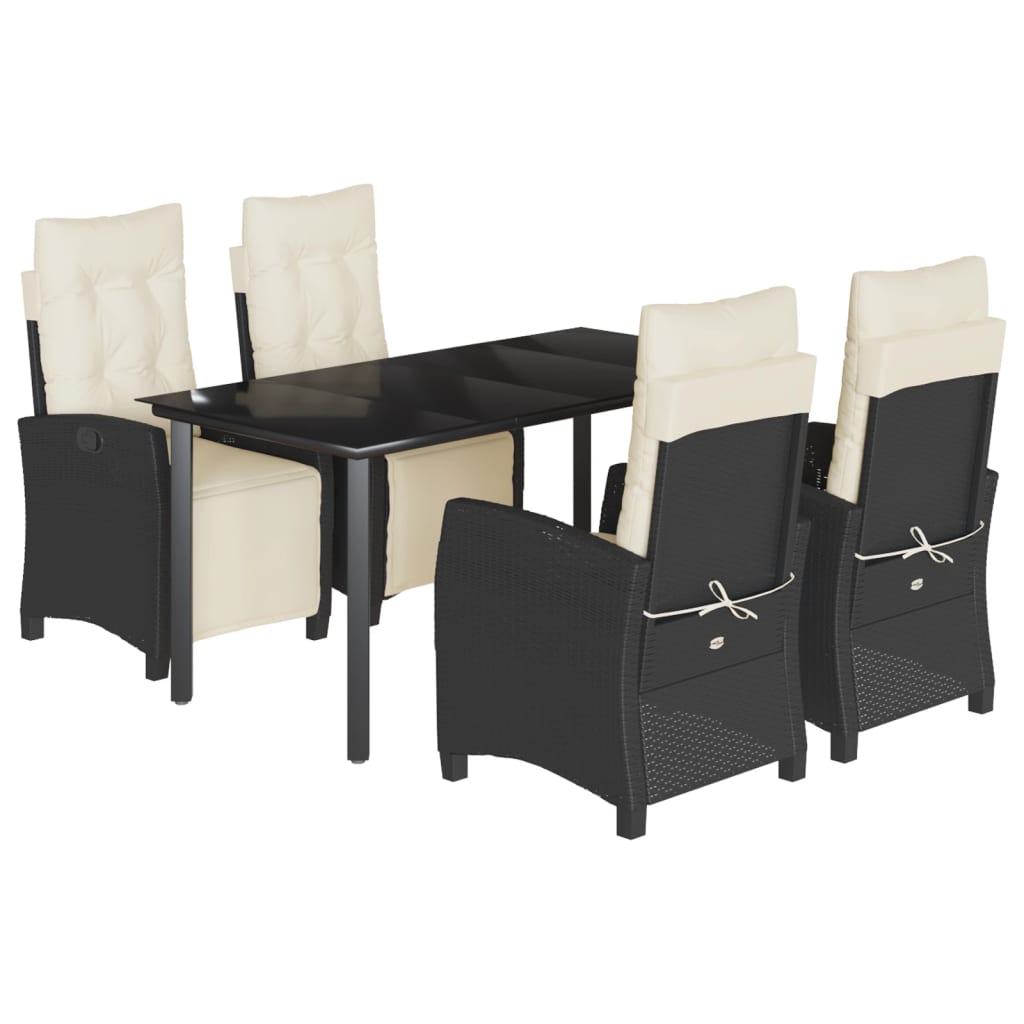 Garden Dining Set Black