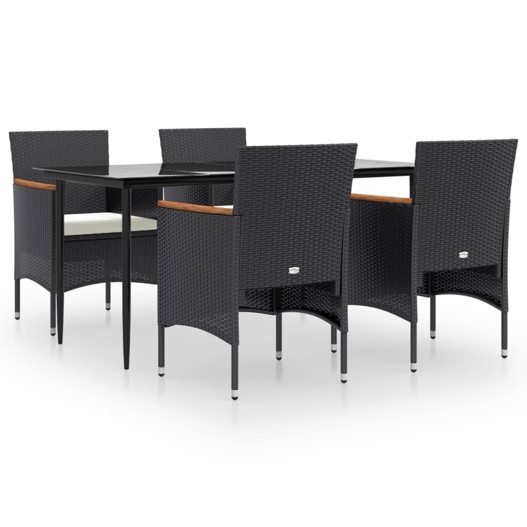 Garden Dining Set Black