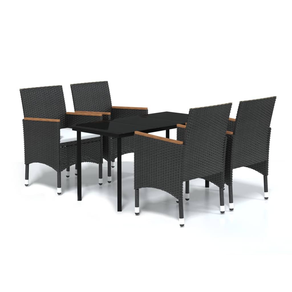 Garden Dining Set Black
