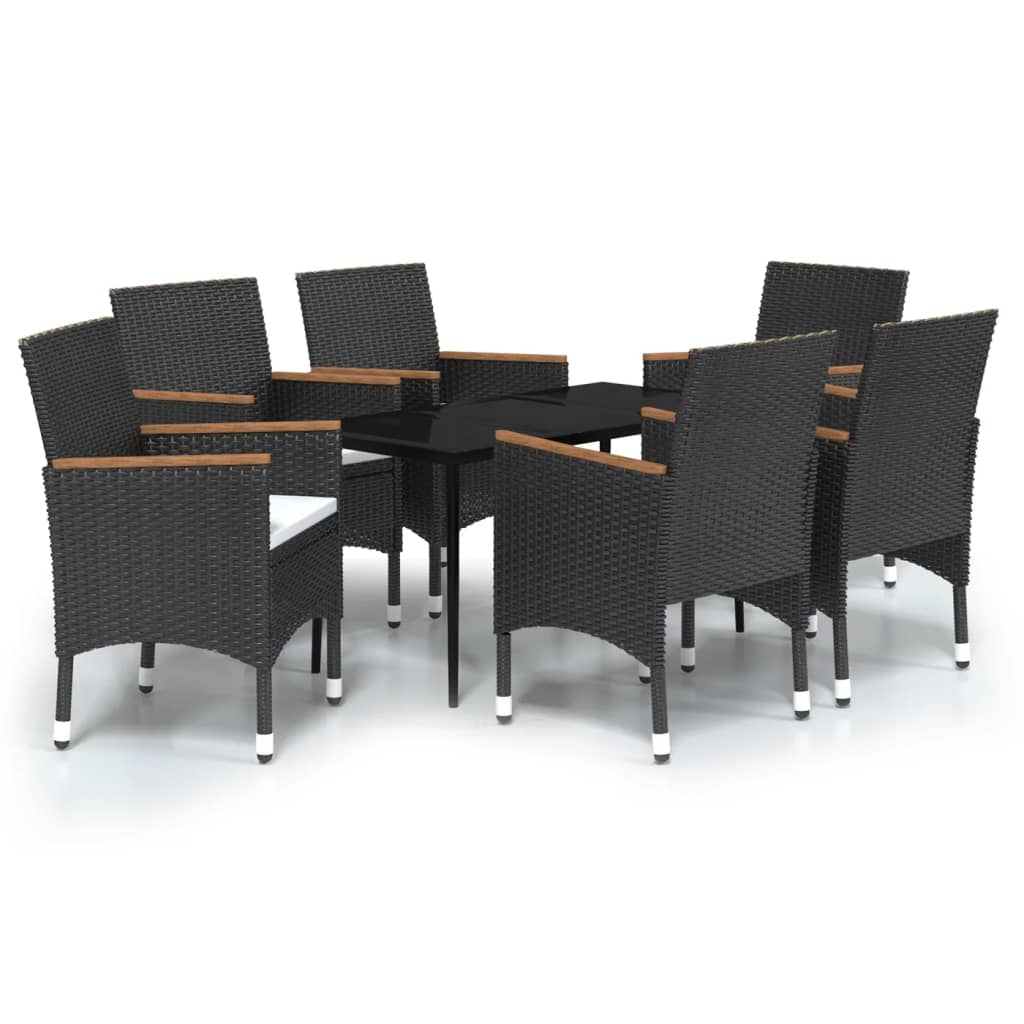 Garden Dining Set Black