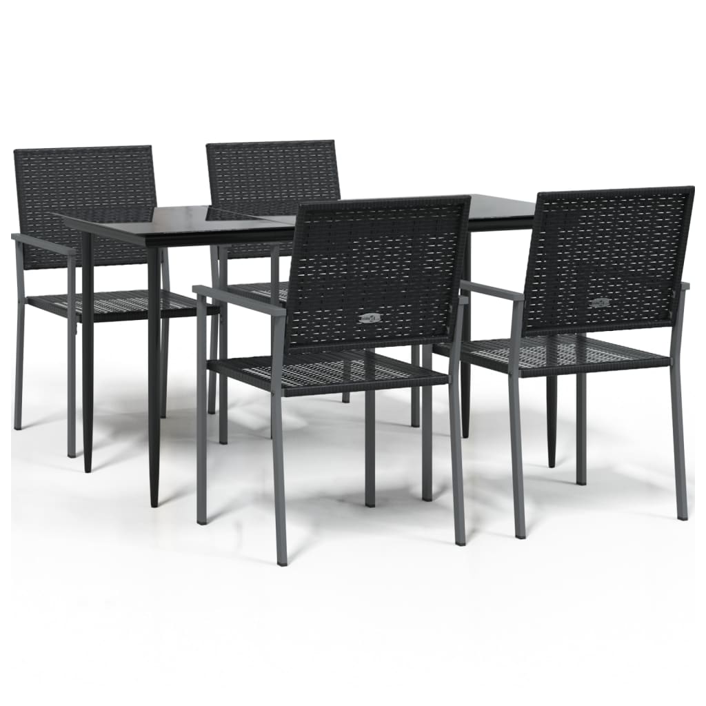 Garden Dining Set Black