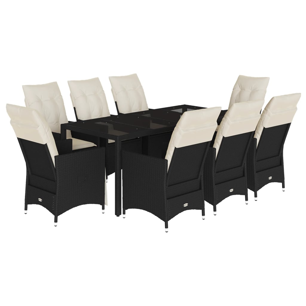 Garden Dining Set Black