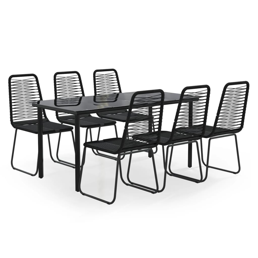Garden Dining Set Black