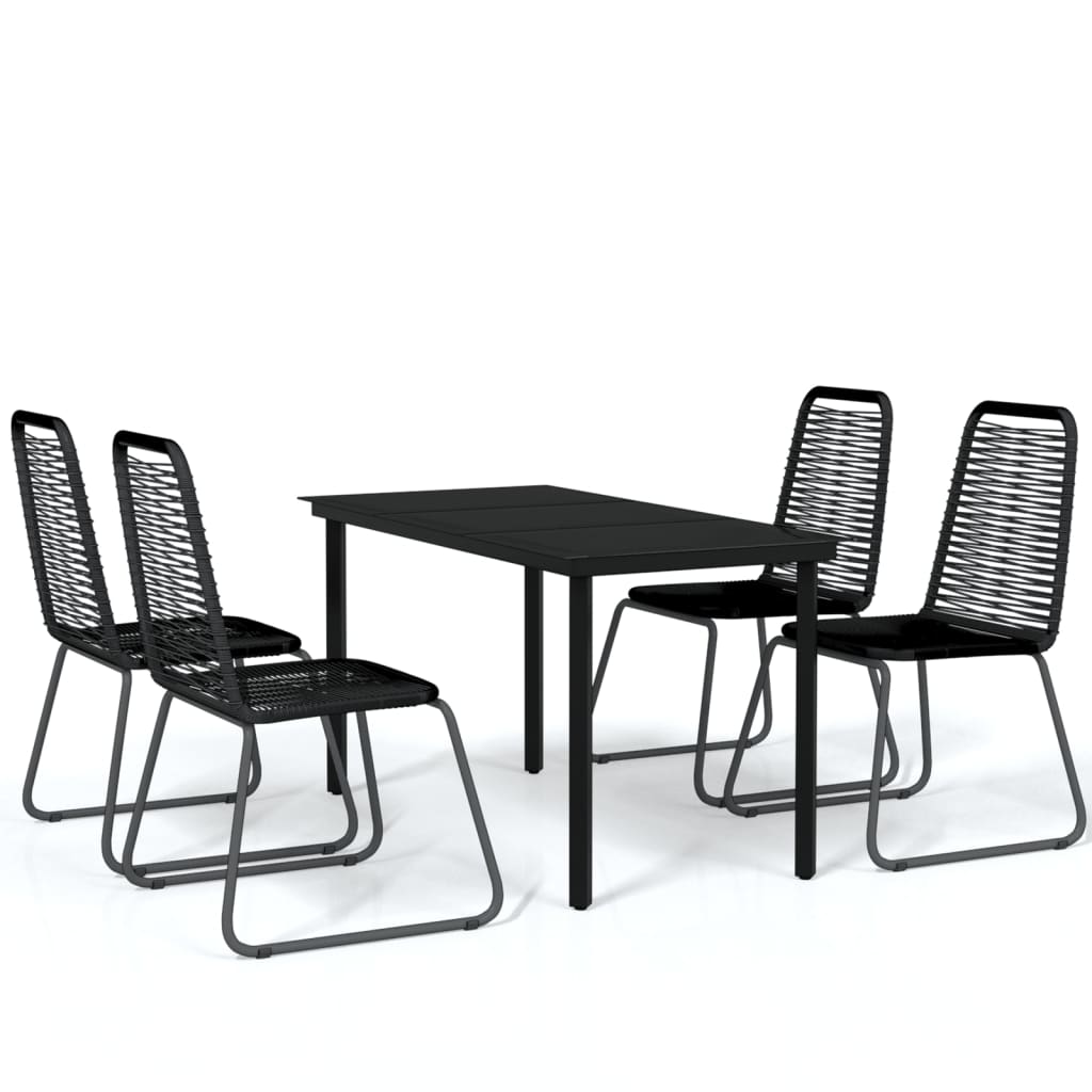 Garden Dining Set Black