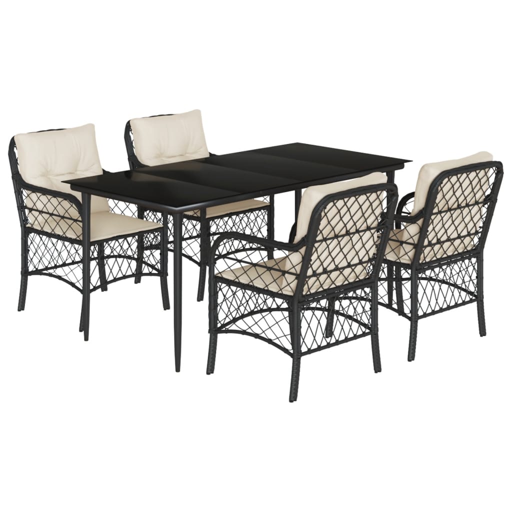 Garden Dining Set Black
