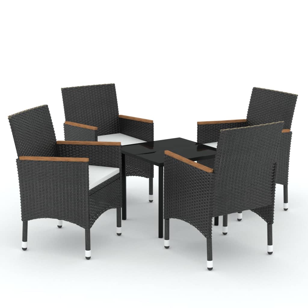 Garden Dining Set Black