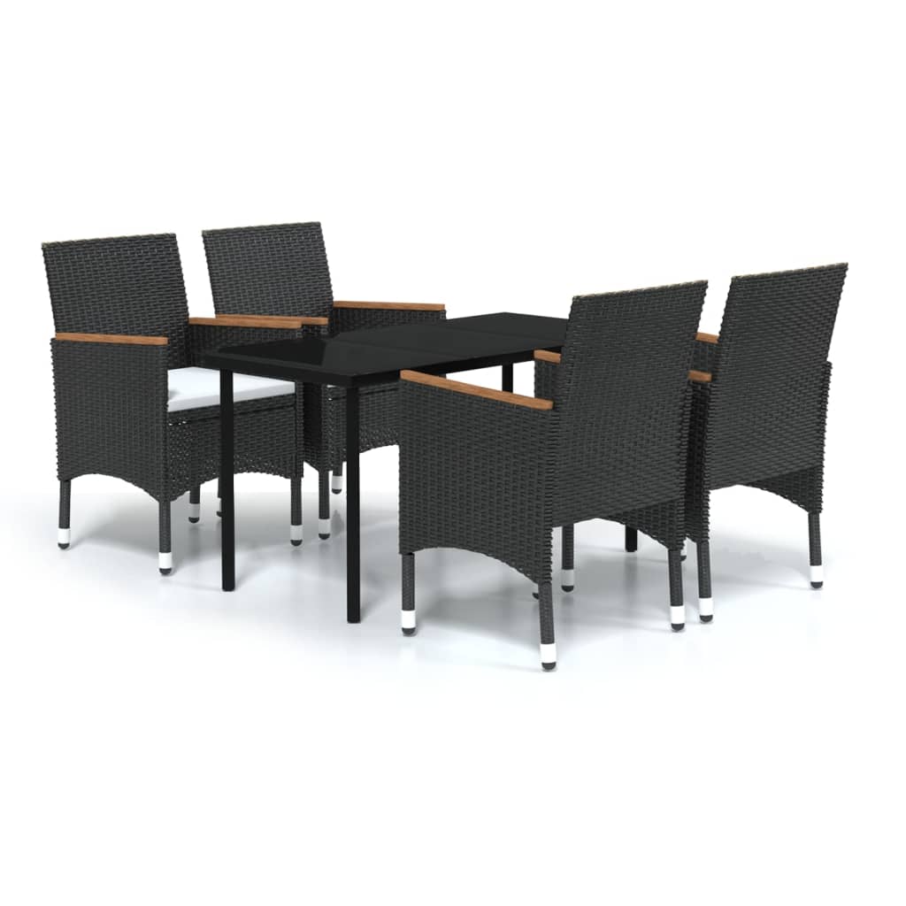Garden Dining Set Black