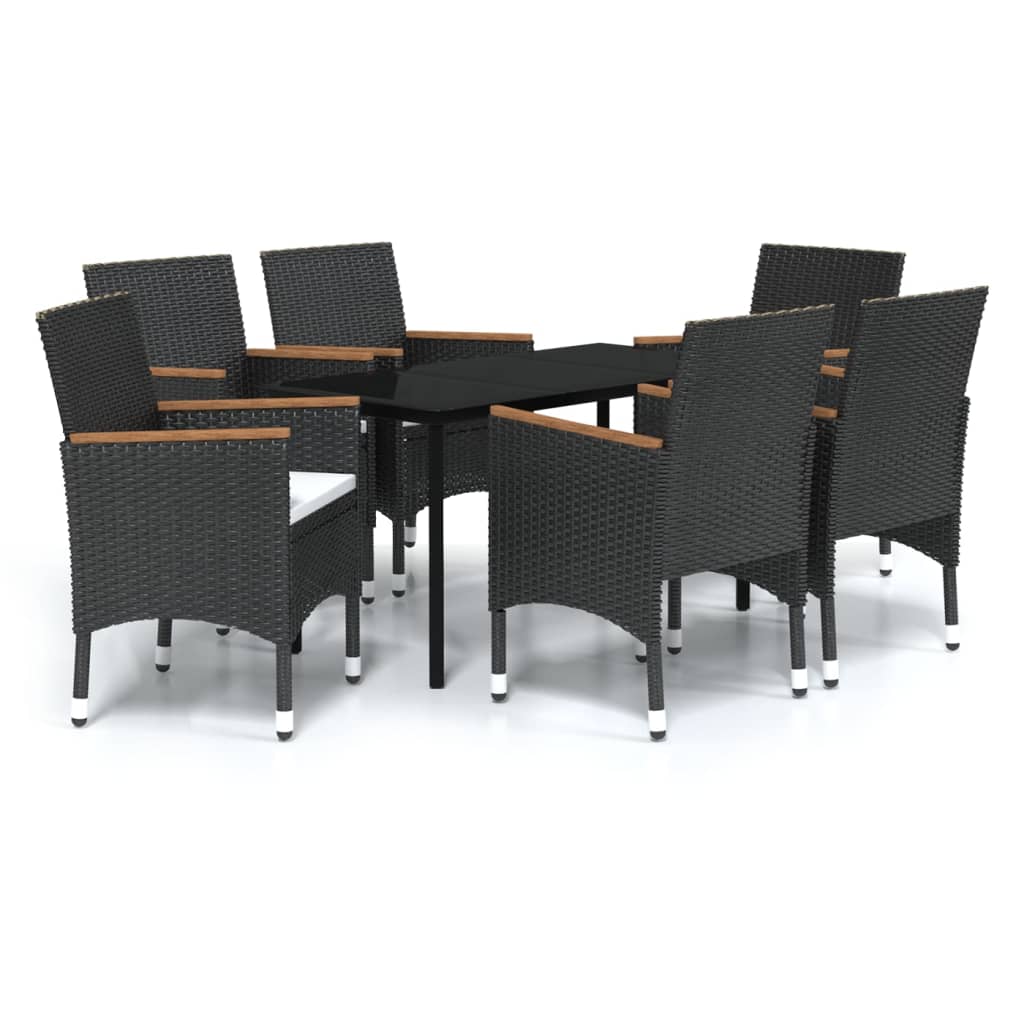 Garden Dining Set Black