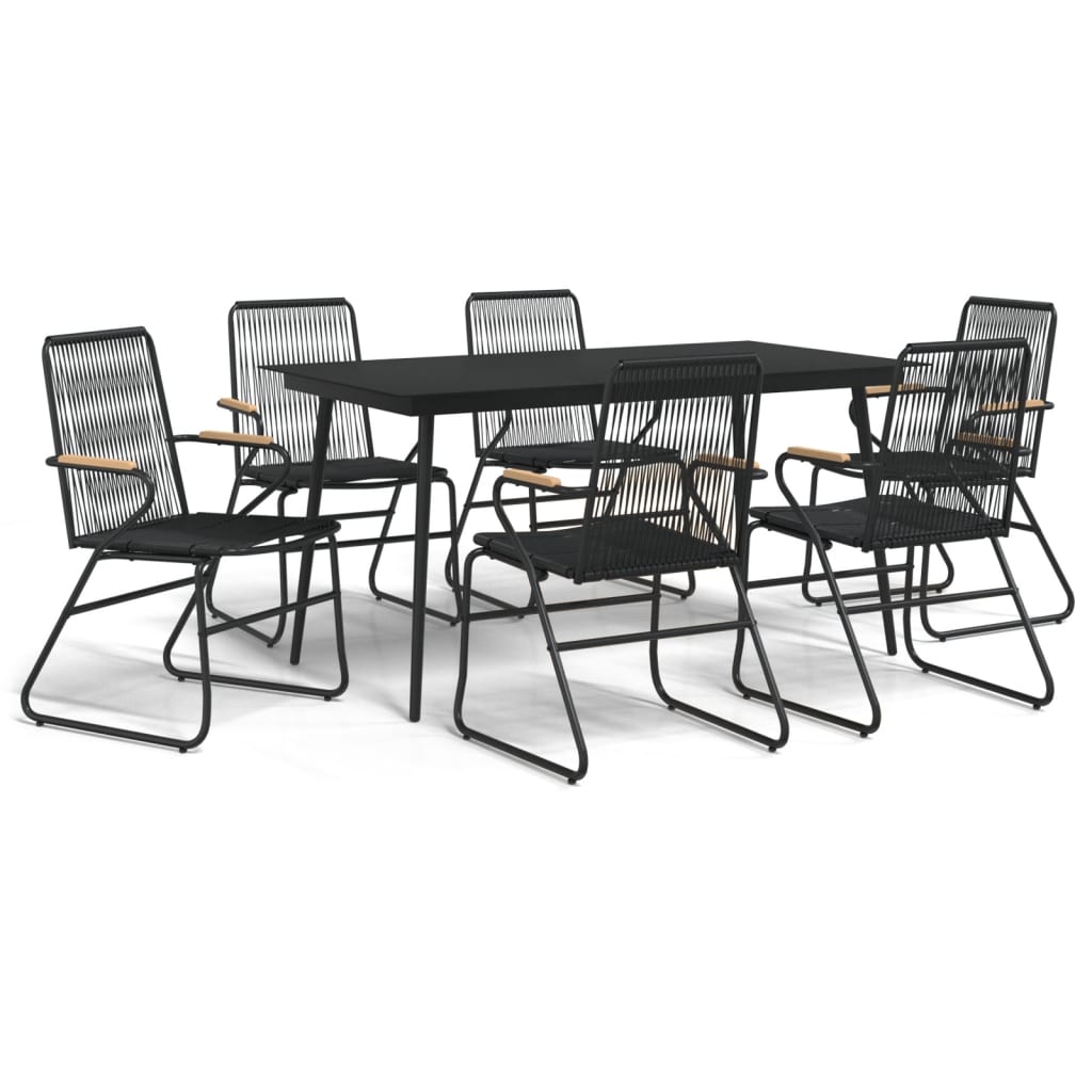 Garden Dining Set Black