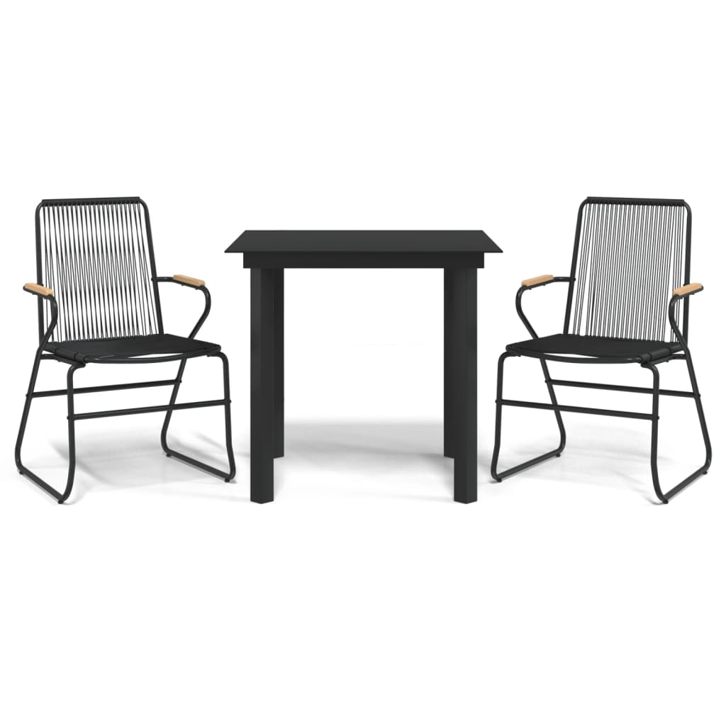 Garden Dining Set Black