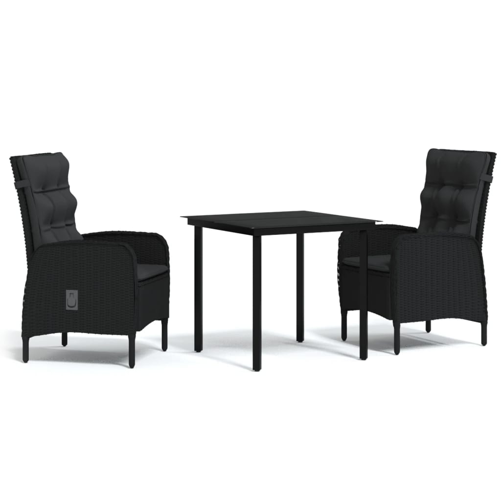 Garden Dining Set Black