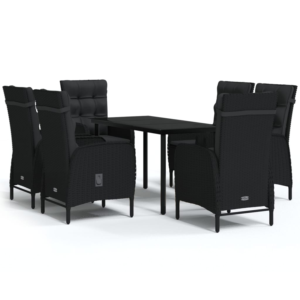 Garden Dining Set Black