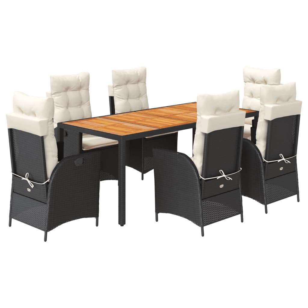 Garden Dining Set Black