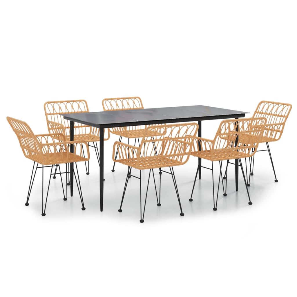 Garden Dining Set Black