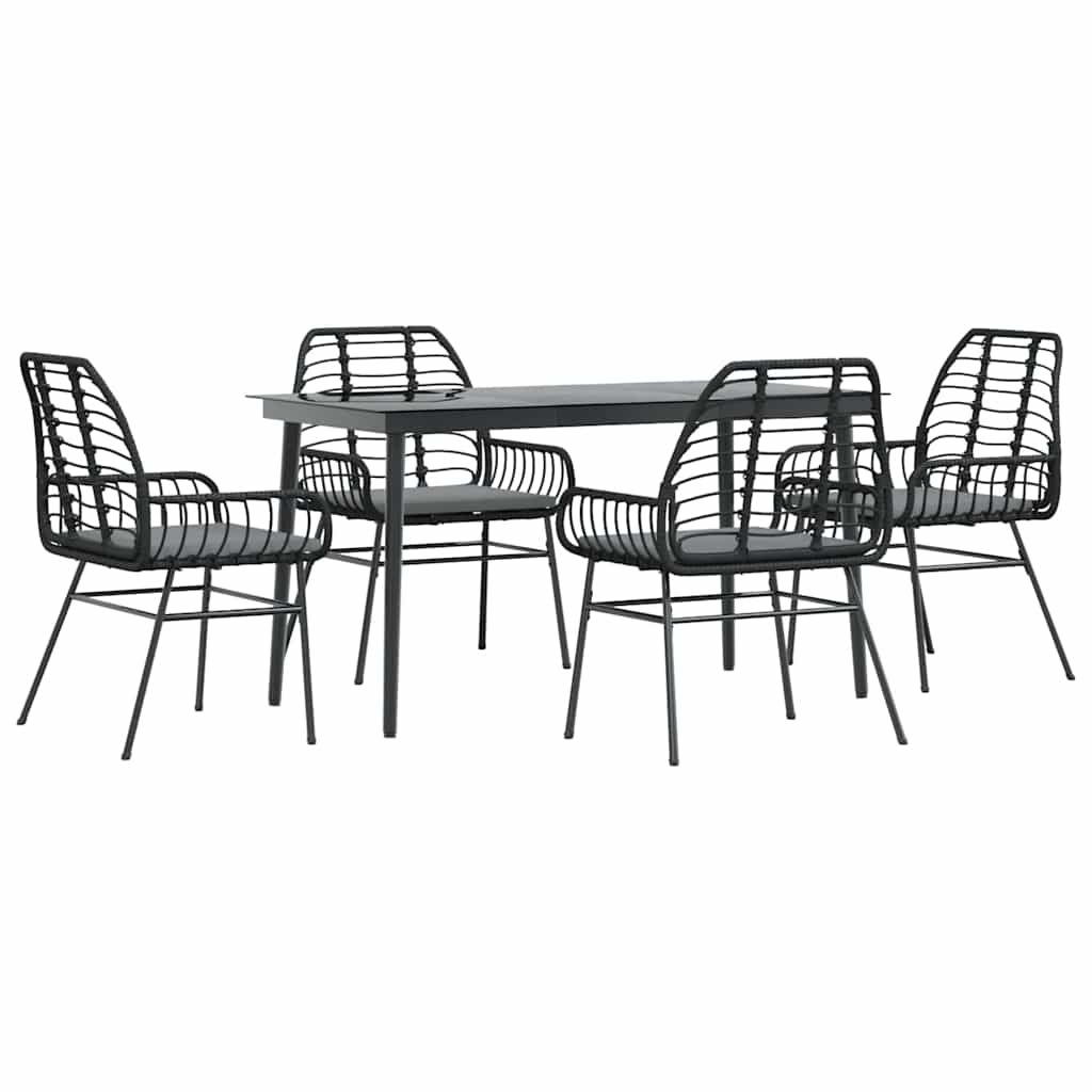 Garden Dining Set Black
