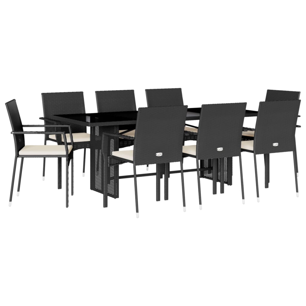 Garden Dining Set Black