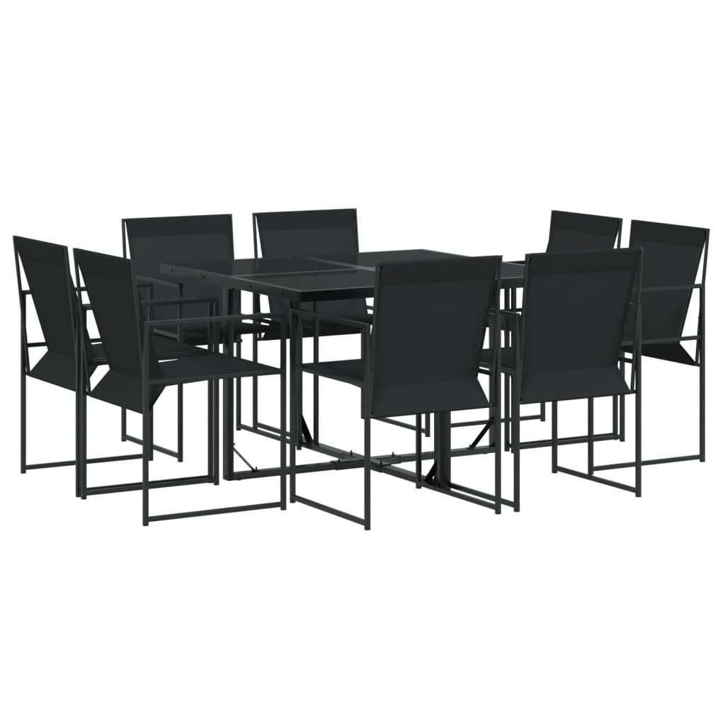 Garden Dining Set Black