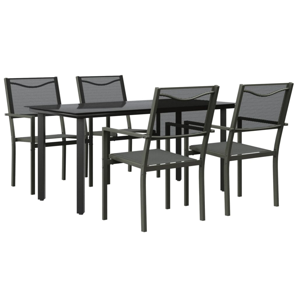 Garden Dining Set Black