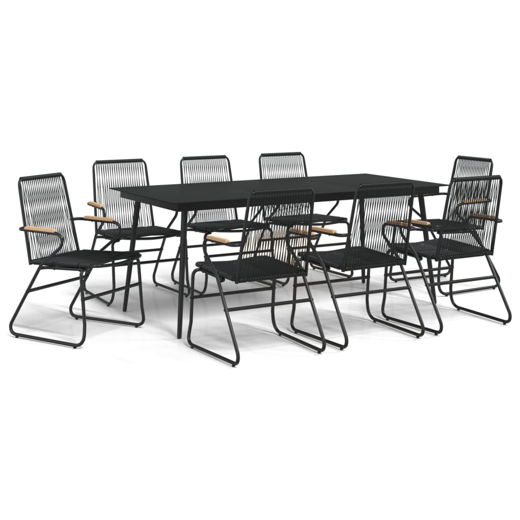 Garden Dining Set Black