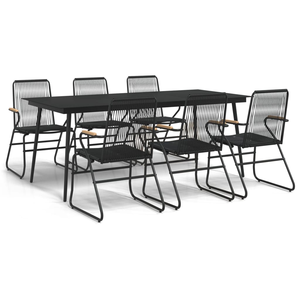 Garden Dining Set Black