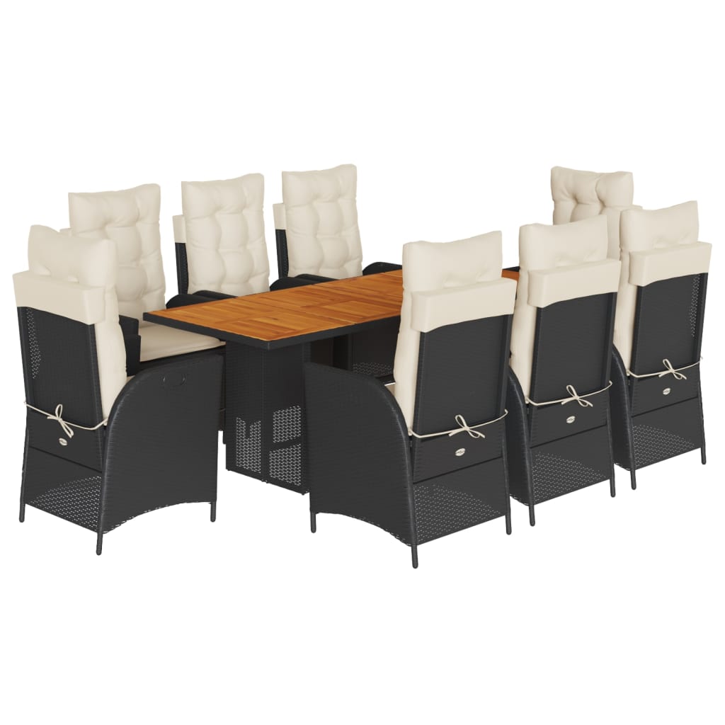 Garden Dining Set Black