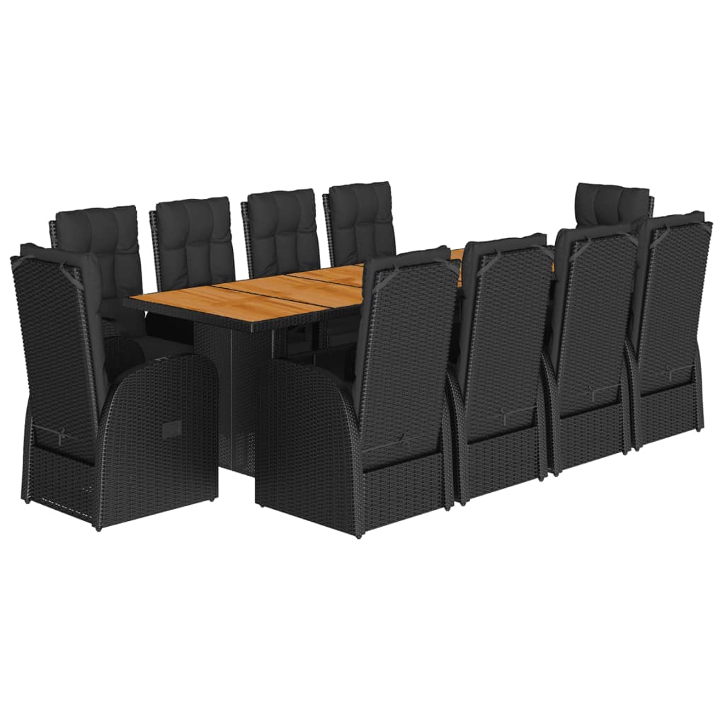 Garden Dining Set Black