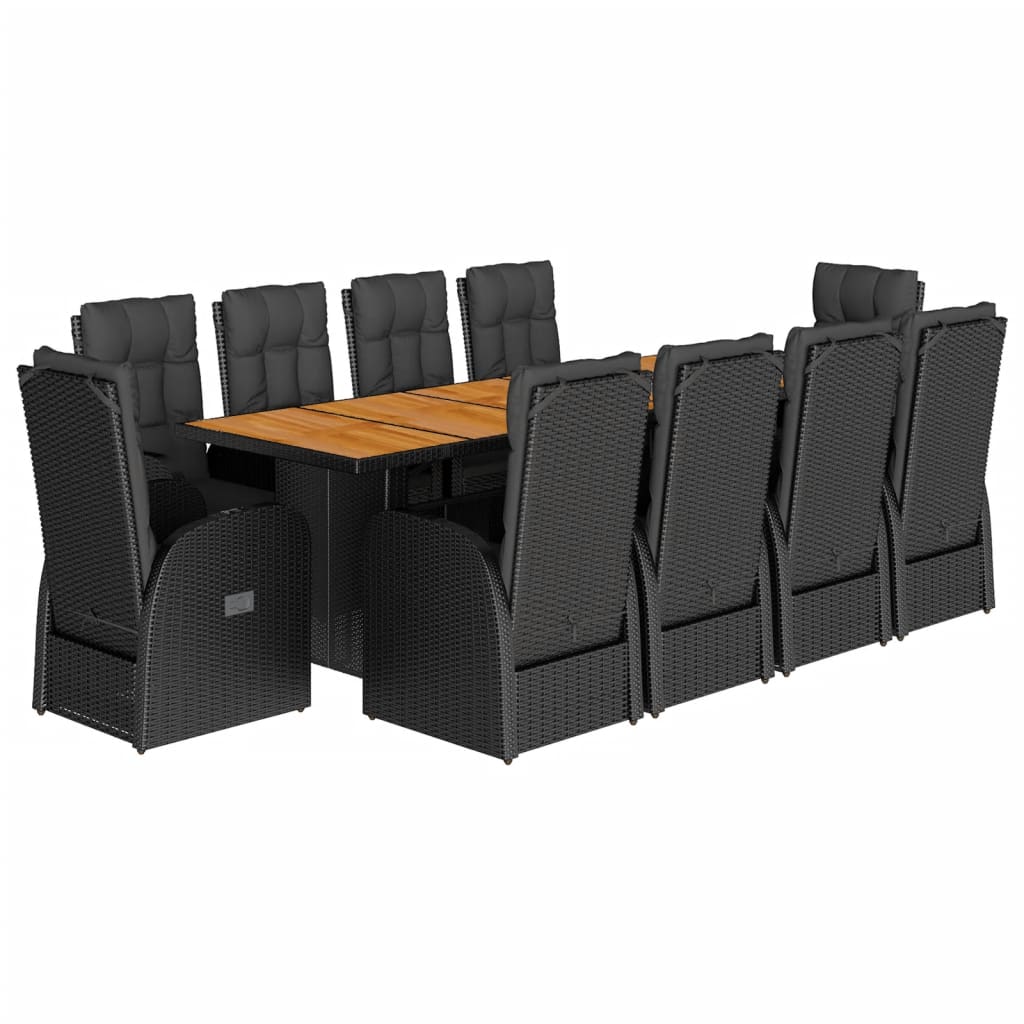 Garden Dining Set Black