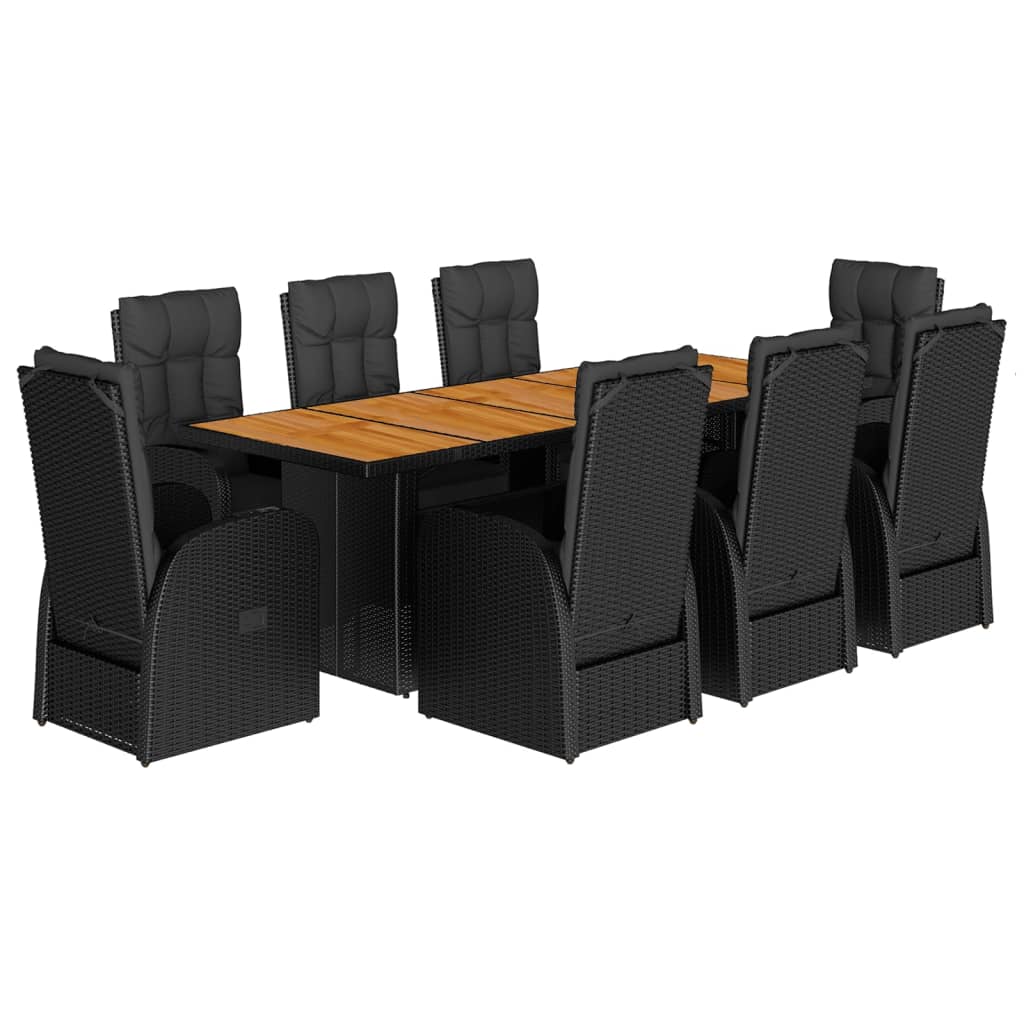 Garden Dining Set Black