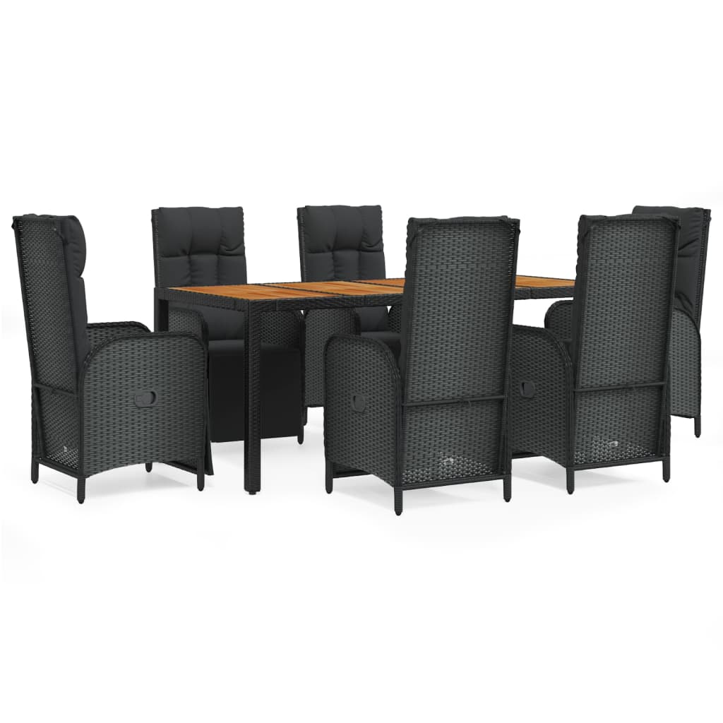Garden Dining Set Black