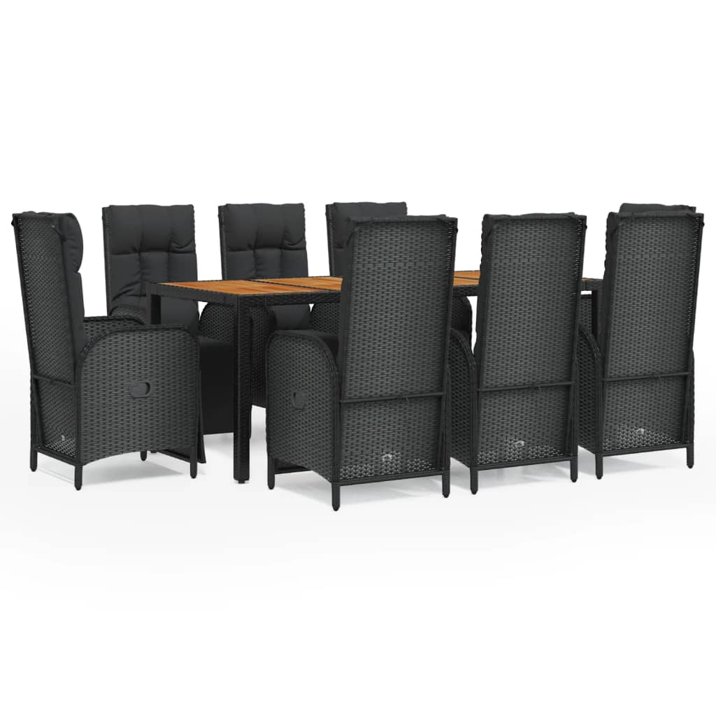 Garden Dining Set Black